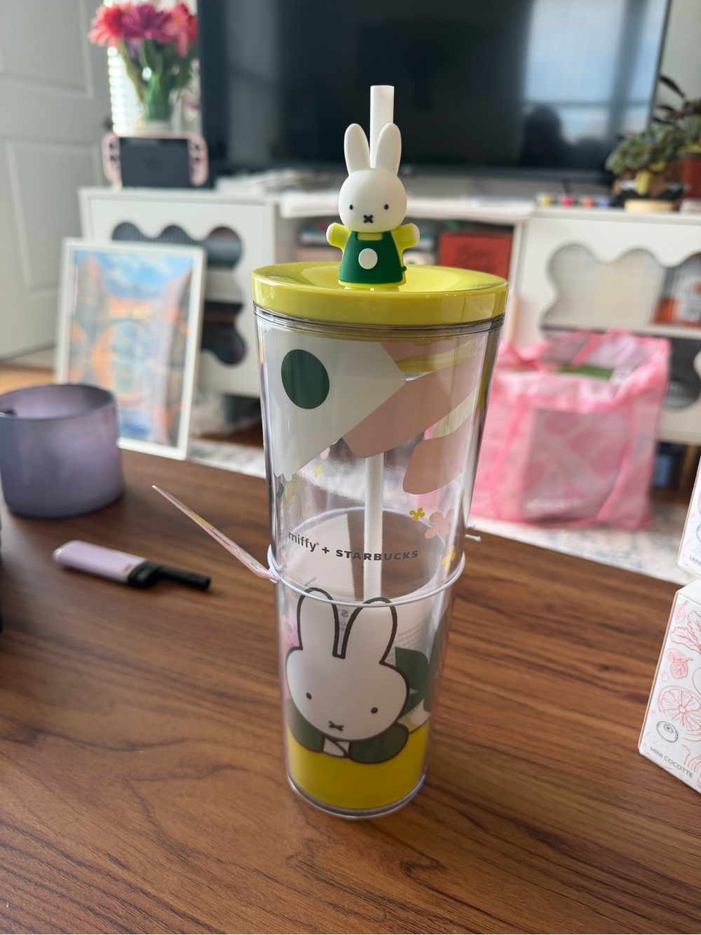 NWT Miffy x Starbucks Yellow Bunny Tumbler with Straw